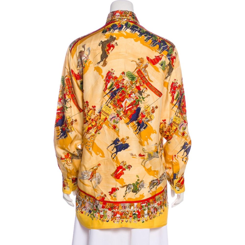 Hermès  Silk Scarf Print "Cirque Molier"  Blouse - Picture 2 of 13